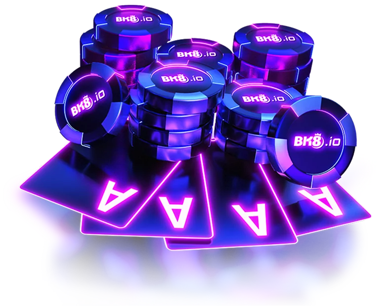 BK8.io 크립토 카지노 — 비트코인 칩과 카드
